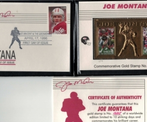 Joe Montana Collectable Gold Stamp