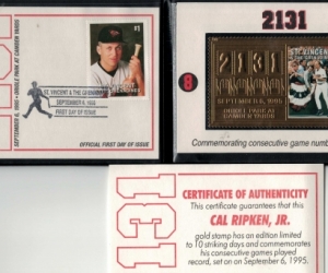 Cal Ripkin Jr Gold Collectable Stamp