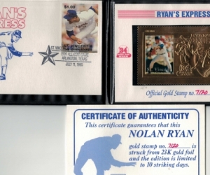Nolan Ryan Express Collectable Gold Stamp