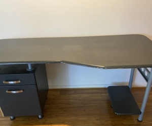 Desk with drawers & computer stand