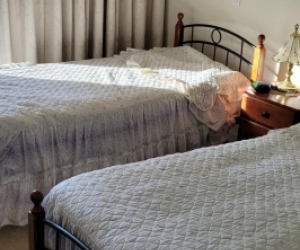 1x Single Bed Wrought Iron and Timber Frame with Mattress