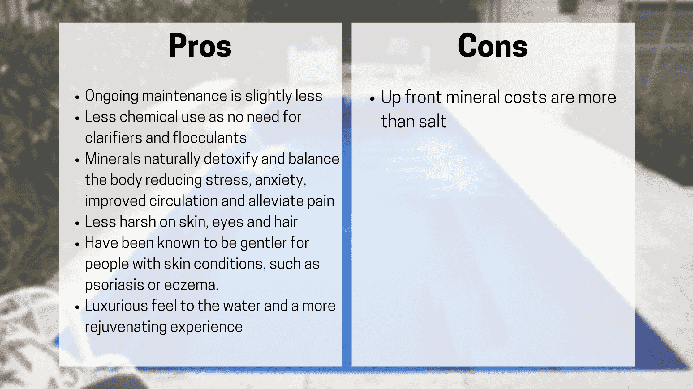 Mineral Pools Pros and Cons Mineral Pools Pros & Cons